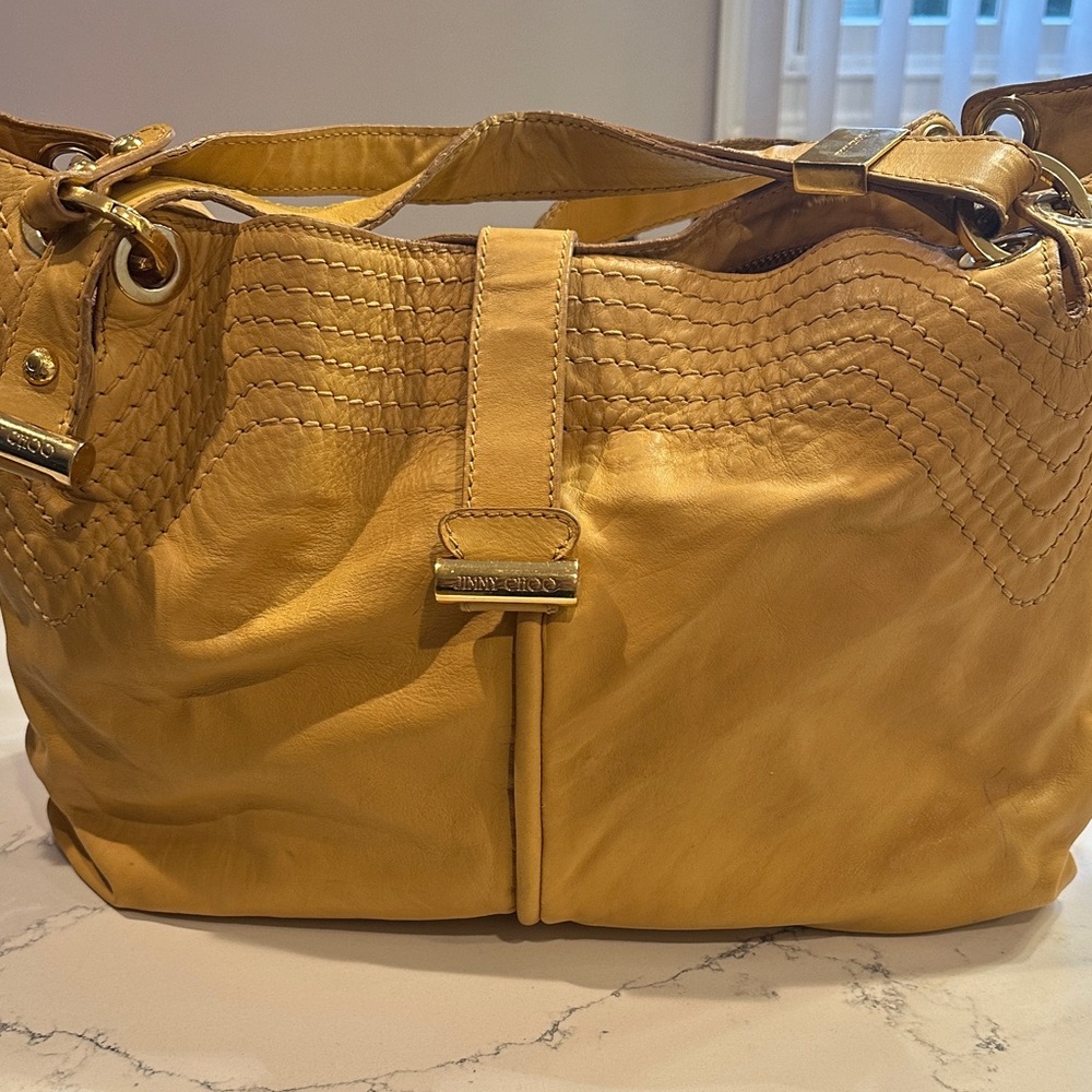 Jimmy Choo Mustard Yellow Shoulder Bag